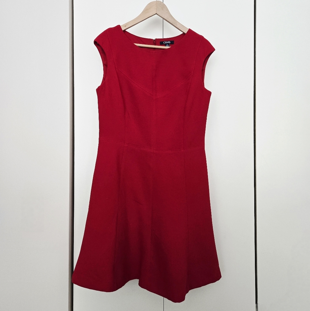 Classic Red Knee Length Dress